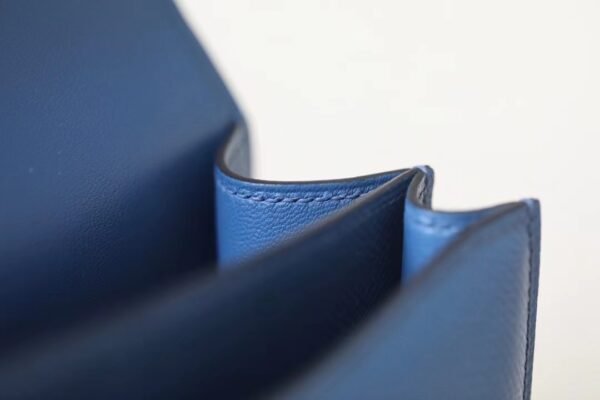 Hermès Constance Epsom R2 Agate blue enamel buckle Silver Hardware 18cm Full Handmade