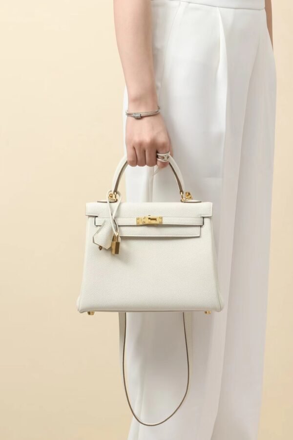 c4442878fbec369 GPC Mode Kelly Togo OT Mushroom white Gold Hardware 25cm Full Handmade