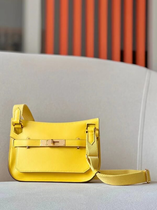 Hermes Mini Jypsiere Evercolor 9O Naples yellow Gold Hardware 23cm Full Handmade