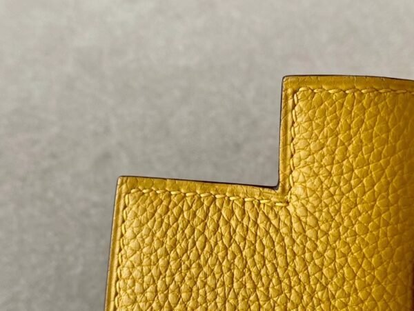 Hermes Kelly Togo Amber yellow Silver Hardware 25cm Full Handmade