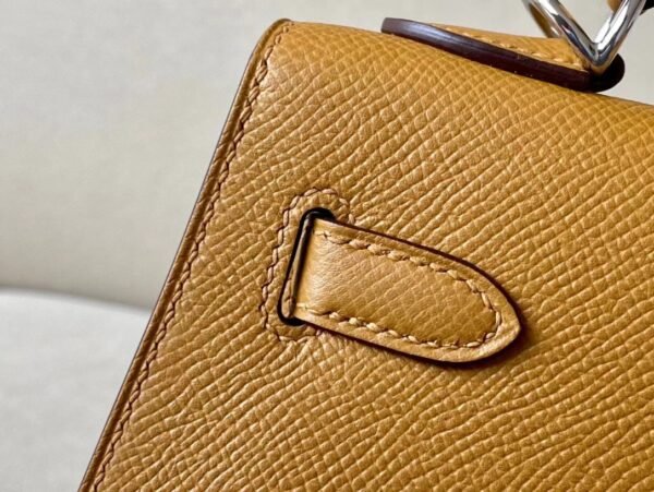 Hermes Kelly epsom 2S Sesame yellow Silver Hardware 25cm Full Handmade