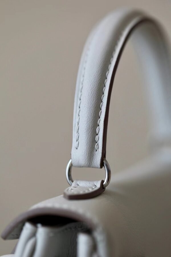 Hermes Kelly doll Swift Pearl grey & Rose Purple Silver Hardware 16cm Full Handmade