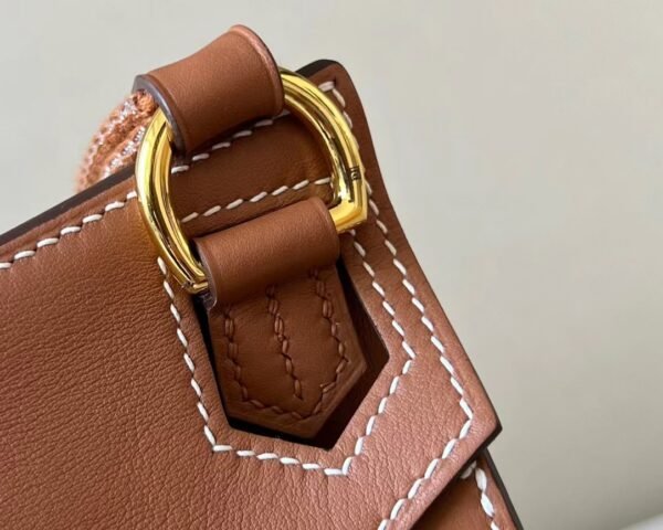 Hermes Mini Jypsiere Swift CK37 Golden Brown Gold Hardware 23cm Full Handmade