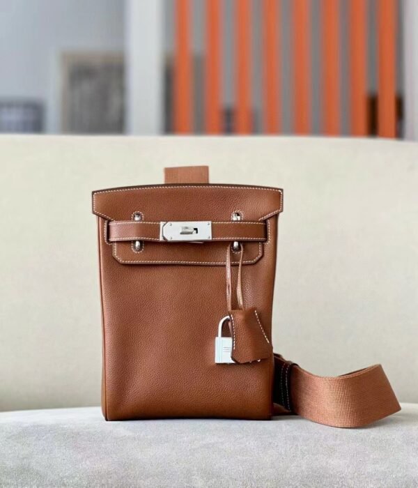 Hermes Kelly Hacados Barenia CK37 Golden Brown Silver Hardware 18cm Full Handmade