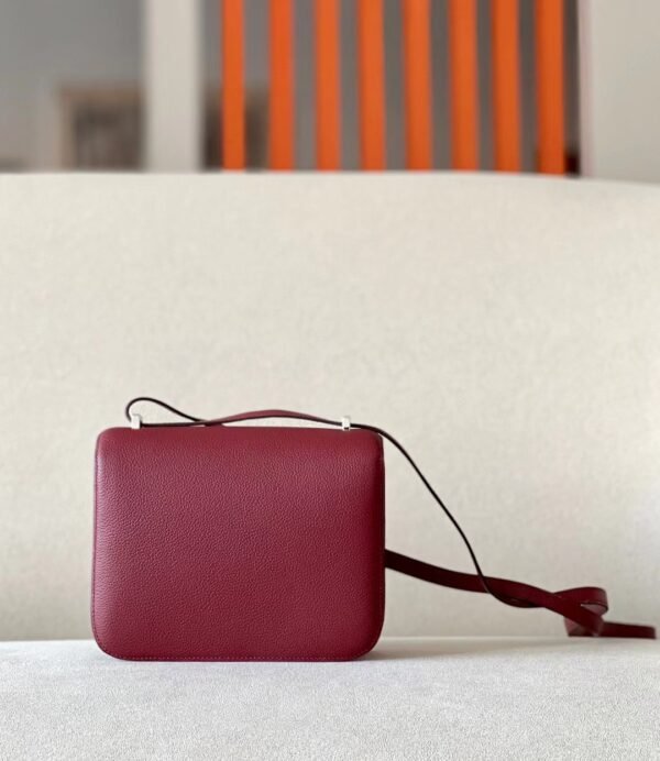 Hermes Constance everclor 55 Bordeaux red Silver Hardware 18cm Full Handmade