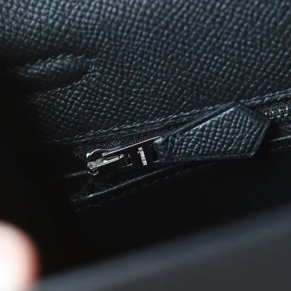 c91c8ffb5e8a61e GPC Mode Kelly Epsom Leather CK89 Black Silver Hardware 25cm Full Handmade