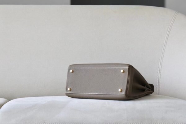 Hermes Kelly Togo CK18 Etoupe Grey Gold Hardware 28cm Full Handmade