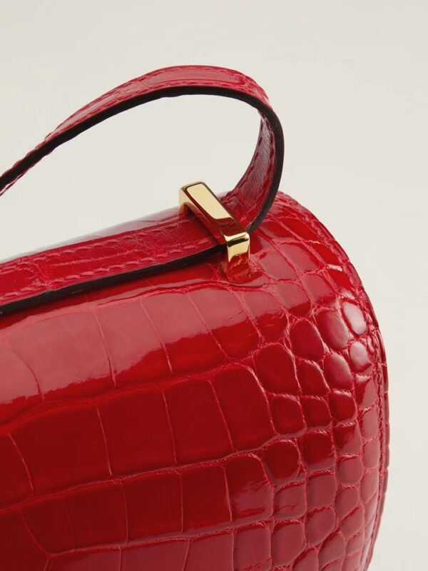 GPC Mode CJ19-Constance Shiny Alligator Ferrari red Gold Hardware 18cm Full Handmade