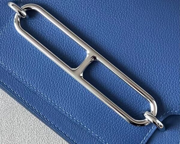cb5828302f6f8a5 Hermes Roulis Evercolor R2 Blue Agate Silver Hardware 19cm Full Handmade