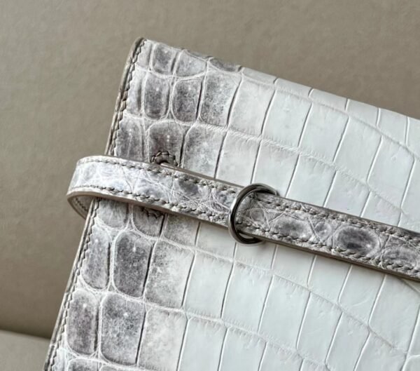 Hermes Kelly dance Matte Niloticus crocodile 01 Himalaya Silver Hardware 22cm Full Handmade