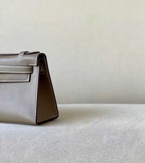 Hermes Mini Kelly pochette Swift CK18 Etoupe Grey Gold Hardware 22cm Full Handmade