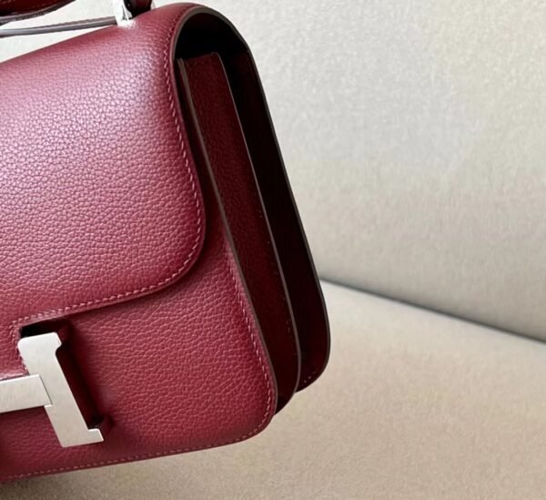 Hermes Constance everclor 55 Bordeaux red Silver Hardware 18cm Full Handmade