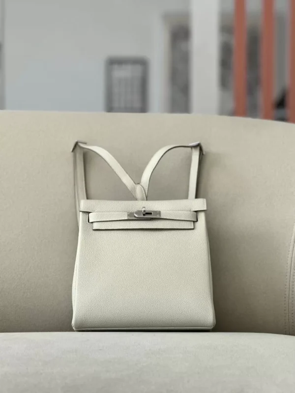 Hermès Kelly ado Togo CC10 Creamy White Silver Hardware 21cm Full Handmade
