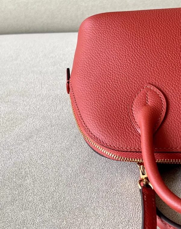 Hermes mini Bolide Evercolor Red & Pink Gold Hardware 18cm Full Handmade