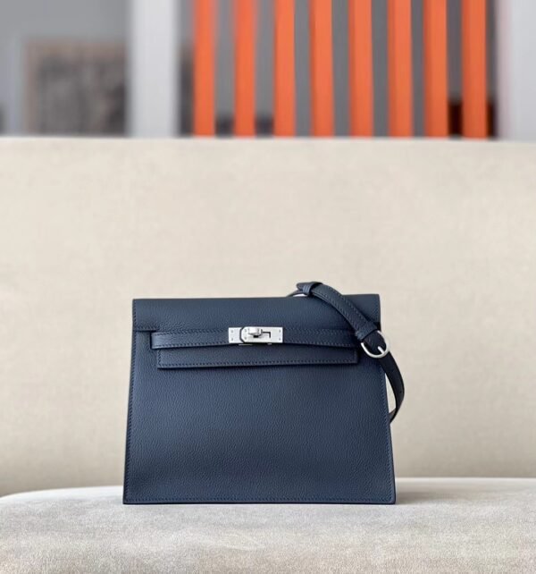 Hermes Kelly dance evercolor Deep Blue Silver Hardware Phw 22cm Full Handmade