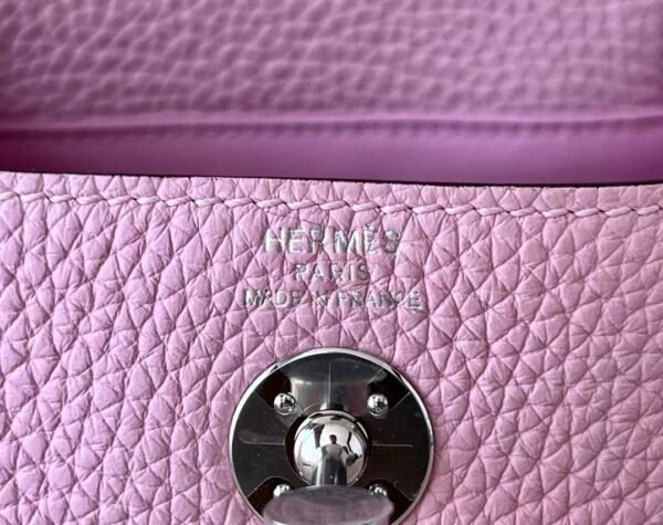 Hermès mini Lindy clemence X9 mallow purple Silver Hardware 19cm Full Handmade