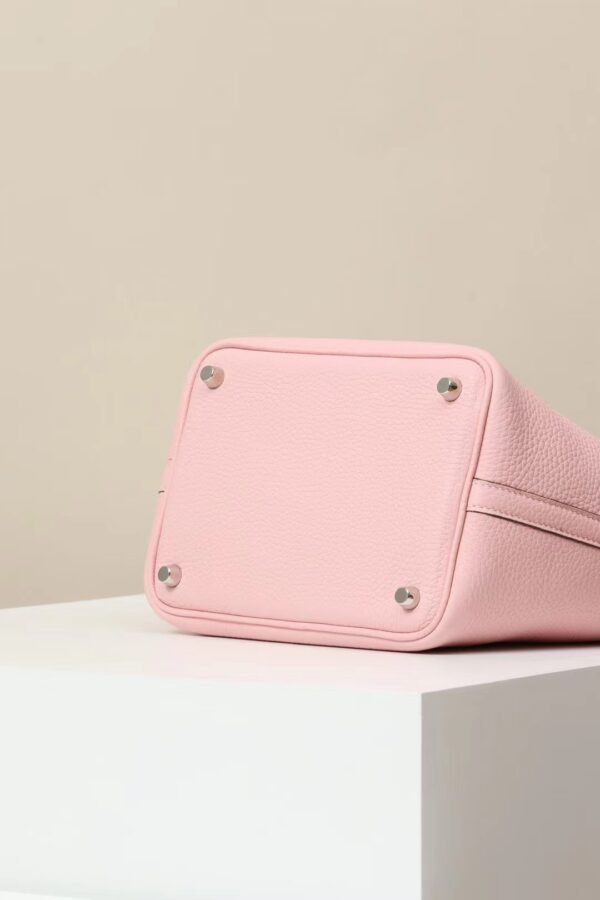 GPC Mode Picotin TC Leather 3Q Sakura Pink Silver Hardware 18cm Full Handmade