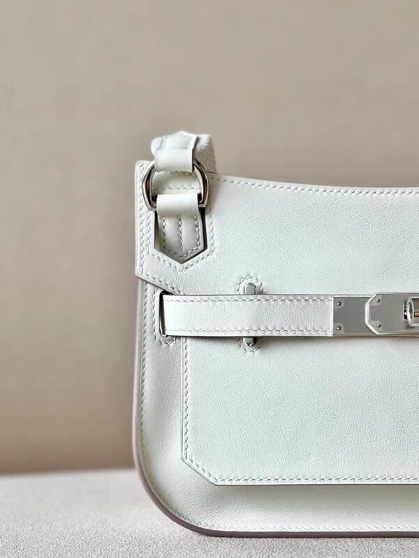 Hermes Mini Jypsiere Evercolor 0T Ice White Silver Hardware 23cm Full Handmade