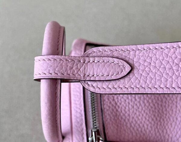 Hermès mini Lindy clemence X9 mallow purple Silver Hardware 19cm Full Handmade