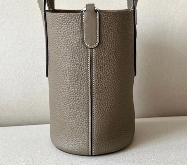 cfd2e2993c3c0e6-1 Hermes Picotin TC Leather Etoupe Grey Silver Hardware 18cm Full Handmade