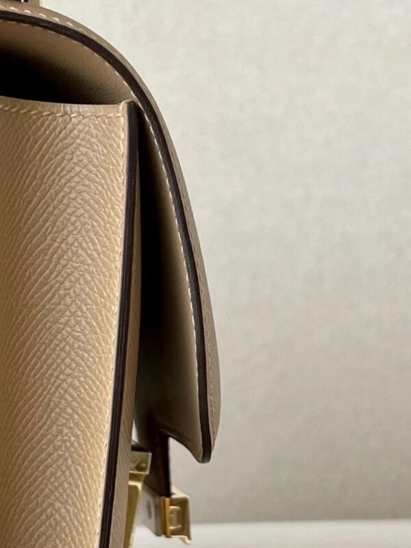 cfd686845df7596 Hermes Constance Epsom OM milk tea color Gold Hardware 18cm Full Handmade