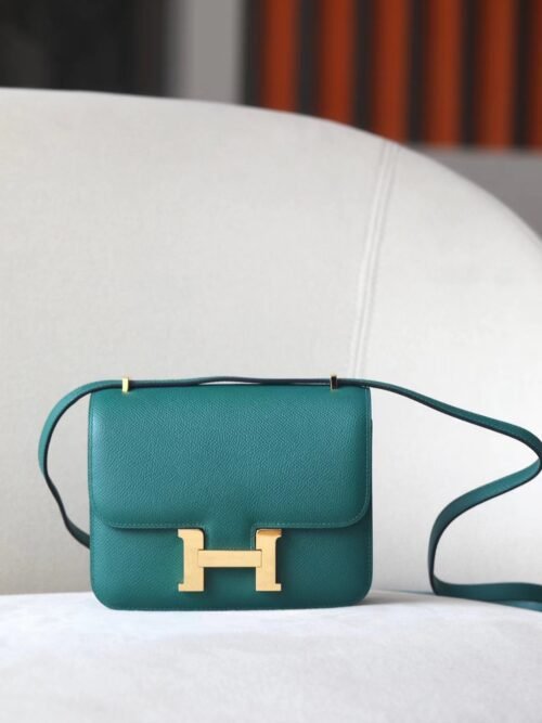 Hermès Constance Epsom Z6 Malachite green Gold Hardware 18cm Full Handmade