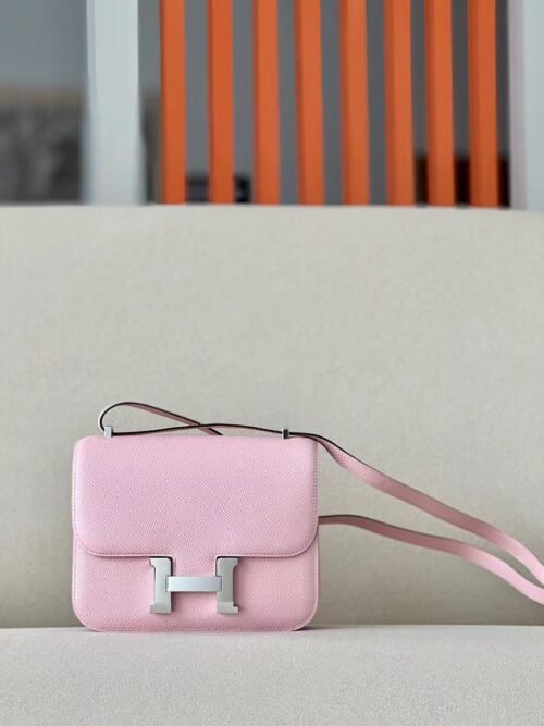 Hermès Constance Epsom 3Q sakura pink Silver Hardware 18cm Full Handmade