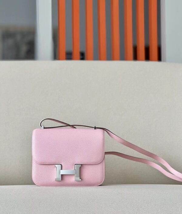 Hermès Constance Epsom 3Q sakura pink Silver Hardware 18cm Full Handmade