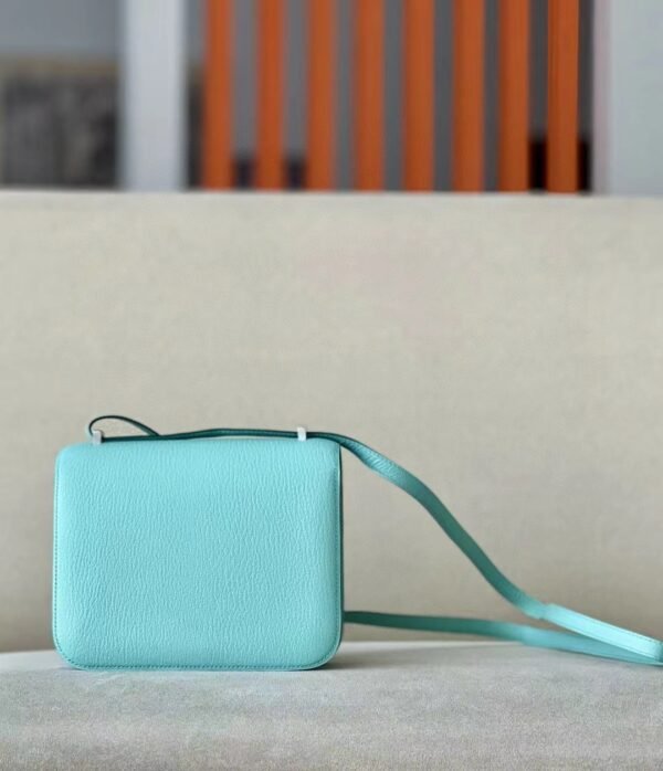 Hermes Constance Chevre 7v Candy Blue Silver Hardware 18cm Full Handmade