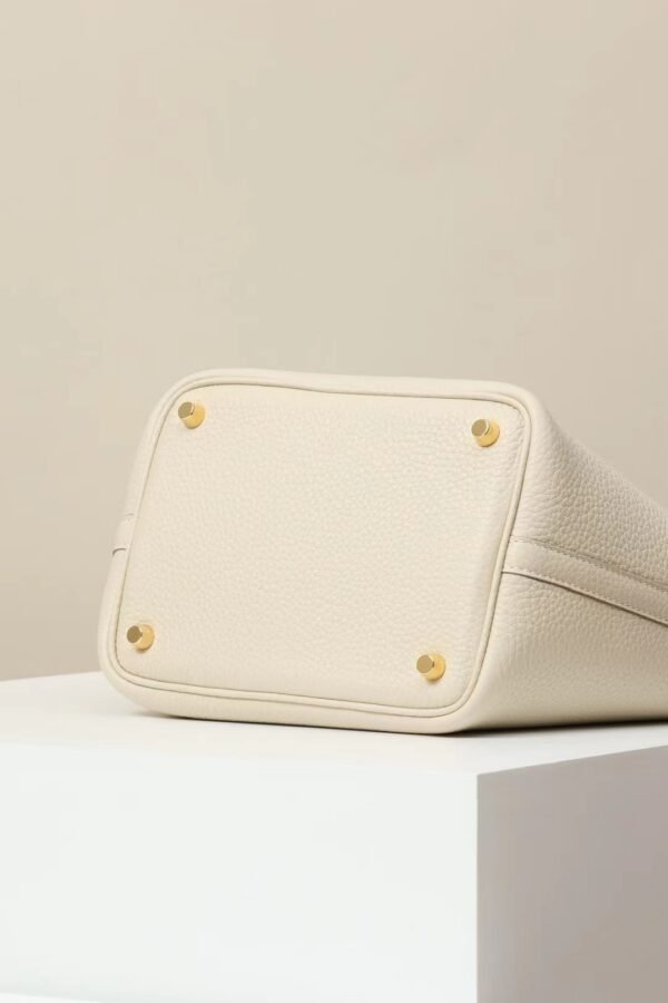 GPC Mode Picotin TC Leather CC10 Cream White Gold Hardware 18cm Full Handmade