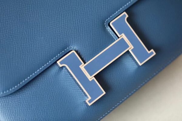Hermès Constance Epsom R2 Agate blue enamel buckle Silver Hardware 18cm Full Handmade