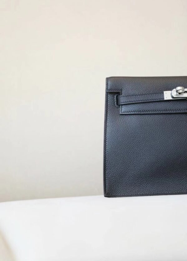 Hermes Kelly dance evercolor CK89 Black Silver Hardware 22cm Full Handmade