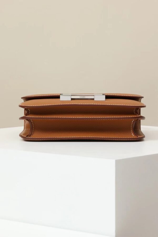 d552077a71d2e05 GPC Mode Constance Epsom Golden Brown Silver Hardware 18cm Full Handmade