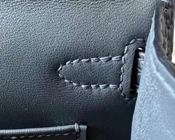 Hermès Mini Kelly Matte Alligator crocodile 88 Graphite grey Gold Hardware 19cm Full Handmade