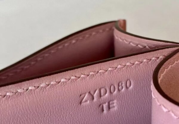 Hermes Constance South Africa Ostrich 94 ceramic pink Silver Hardware 18cm Full Handmade