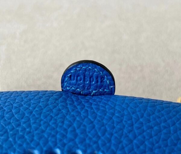 Hermes Evelyne TC 08 Bright Blue Gold Hardware 17cm Full Handmade