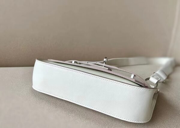 Hermes Mini Jypsiere Evercolor 0T Ice White Silver Hardware 23cm Full Handmade