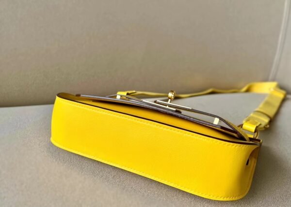 Hermes Mini Jypsiere Evercolor 9O Naples yellow Gold Hardware 23cm Full Handmade