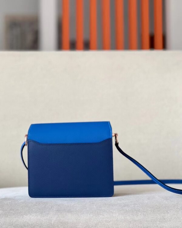 Hermès Roulis evercolor 73 Gem Blue & 71 Bright Blue Rose Gold Hardware 19cm Full Handmade