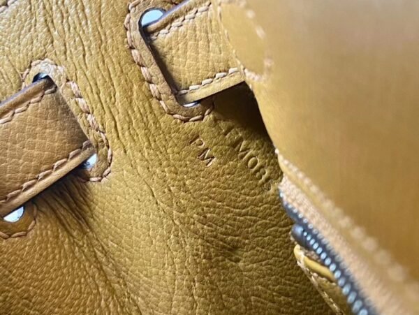 Hermes Kelly epsom 2S Sesame yellow Silver Hardware 25cm Full Handmade