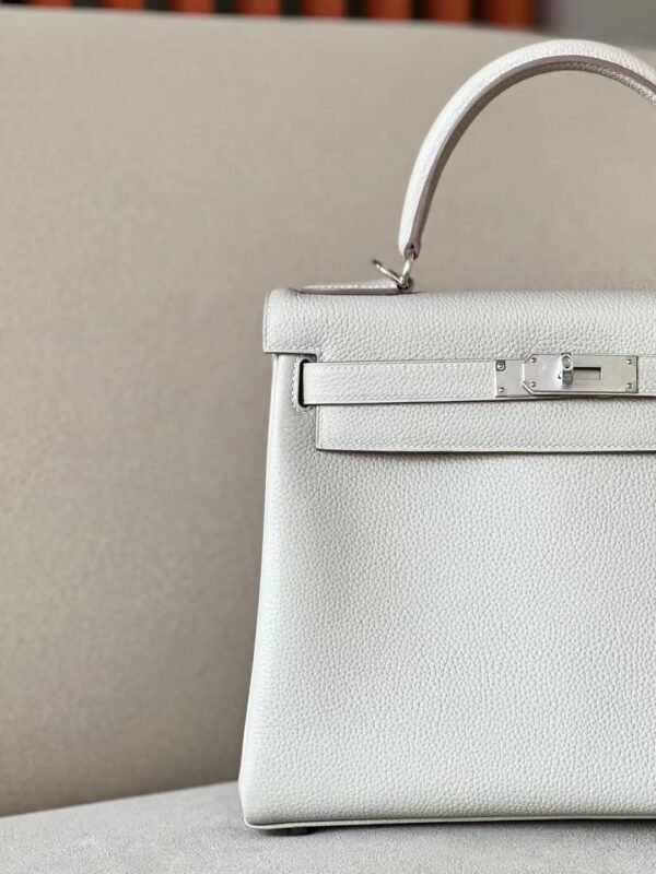 Hermes Kelly Togo 80 Pearl grey Silver Hardware 28cm Full Handmade