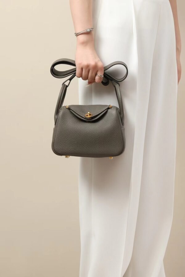 GPC Mode Lindy clemence Leather 8F tinware grey Gold Hardware 19cm Full Handmade