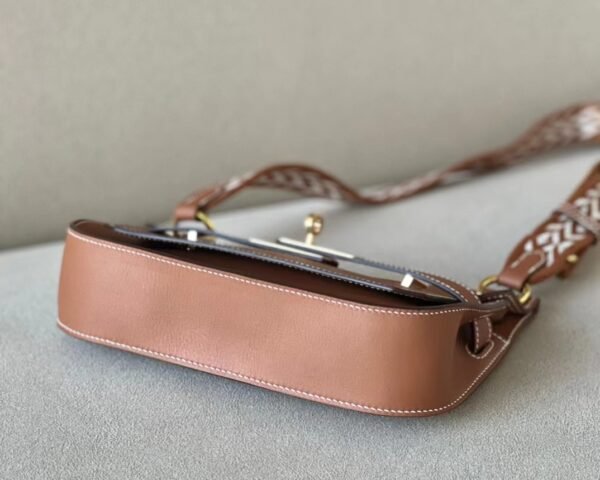 Hermes Mini Jypsiere Swift CK37 Golden Brown Gold Hardware 23cm Full Handmade