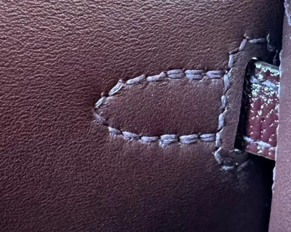 Hermès Mini Kelly Chevre OG Brownish red Silver Hardware 19cm Full Handmade