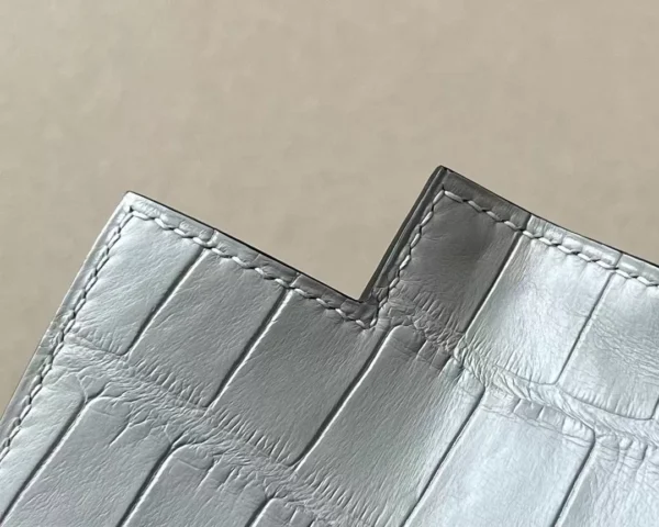 Hermès Kelly Matte Alligator crocodile 80 Pearl grey & CK89 Black Gold Hardware 25cm Full Handmade