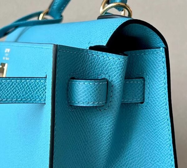 e10ea0bb5475198 Hermes Kelly Epsom P3 Candy blue Gold Hardware 25cm Full Handmade