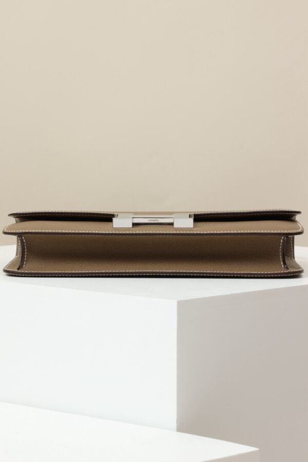 GPC Mode Constance Elan Epsom CK18 Etoupe Grey Silver Hardware 24cm Full Handmade