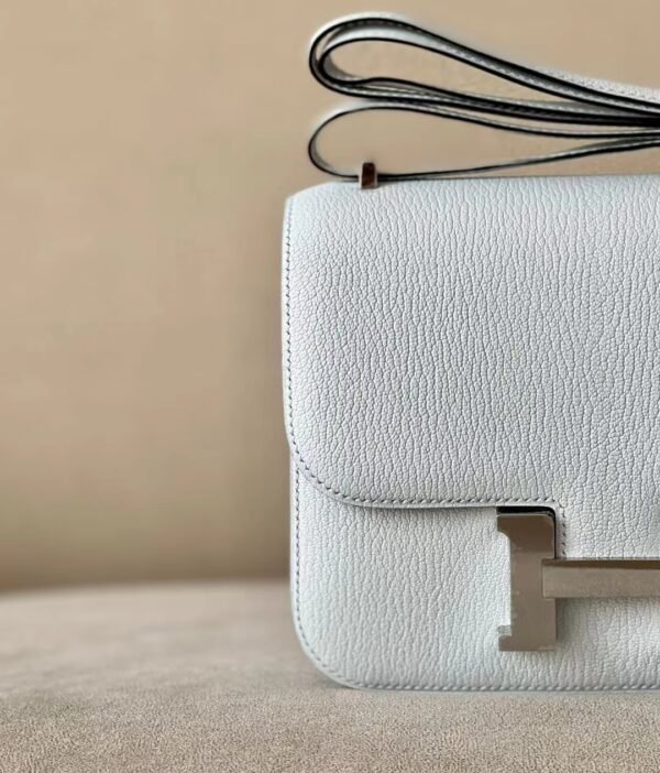 Hermes Constance Chevre TO Light Blue Silver Hardware 18cm Full Handmade