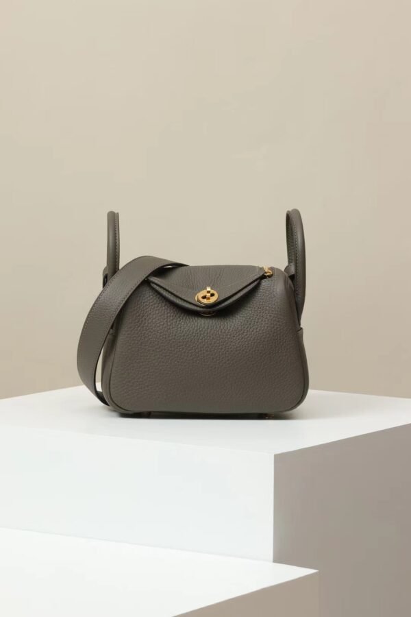 GPC Mode Lindy clemence Leather 8F tinware grey Gold Hardware 19cm Full Handmade