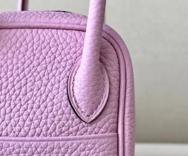 Hermès mini Lindy clemence X9 mallow purple Silver Hardware 19cm Full Handmade